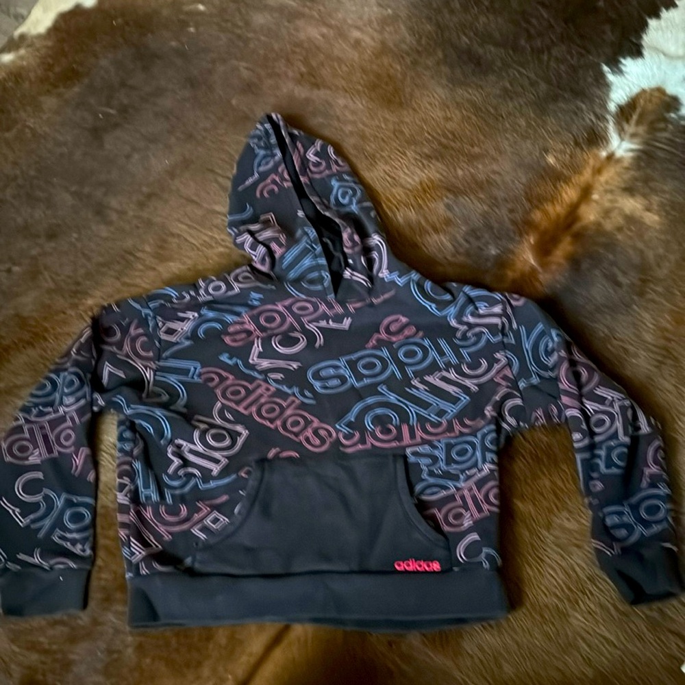 Girls colorful Adidas hoodie. Size M